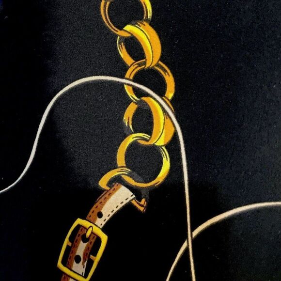 APT. 9 Belted Knee Length Dress Womens M Black Baroque Watches Sunglasses Casual - Picture 9 of 12